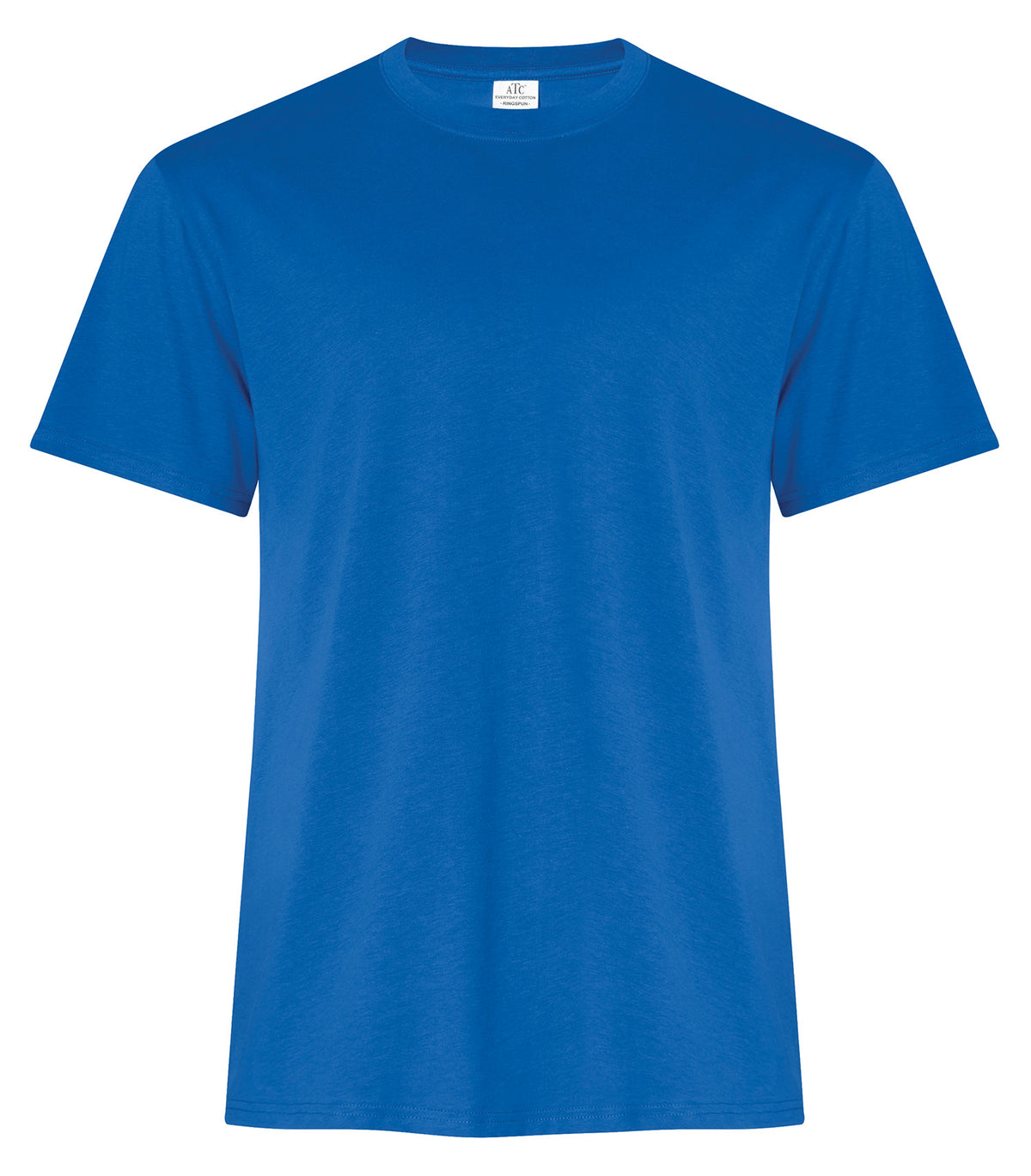 ATC Everyday Ring Spun Cotton Tee in Royal, front view – custom logo t-shirts in bulk