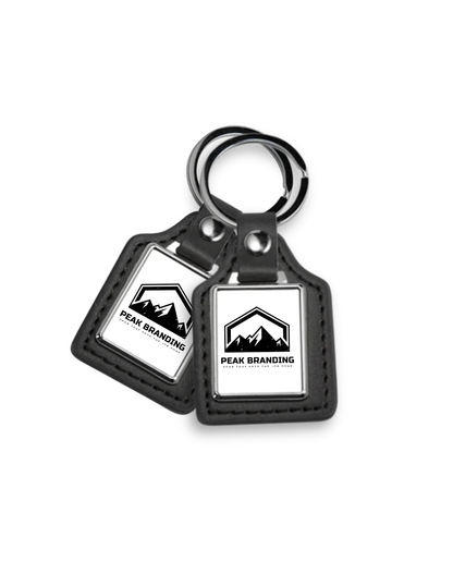 Leather Sublimation Metal Key Ring with Photo Insert