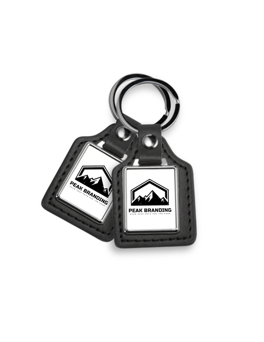Leather Sublimation Metal Key Ring with Photo Insert