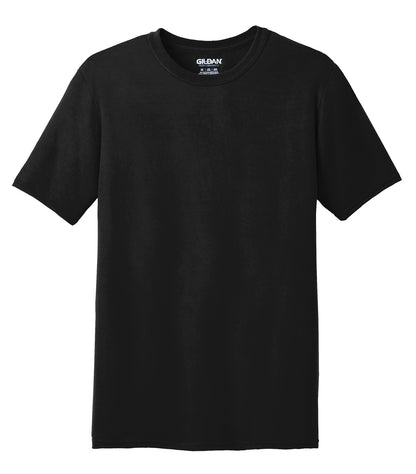 Gildan Performance T-Shirt in Black, front view – custom logo t-shirts in bulk