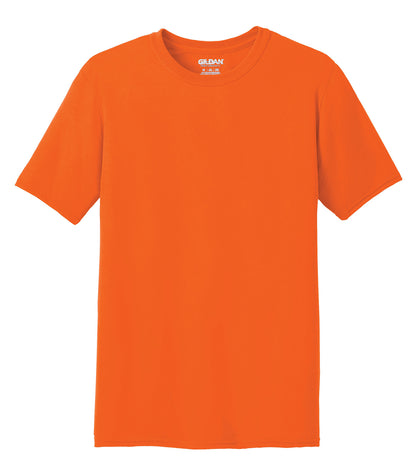 Gildan Performance T-Shirt in Orange, front view – custom logo t-shirts in bulk
