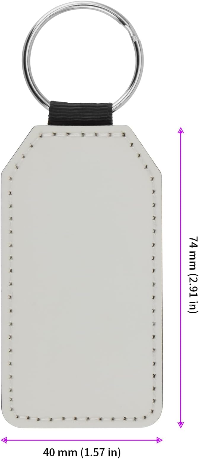 Sublimation Rectangle Leather Keychain