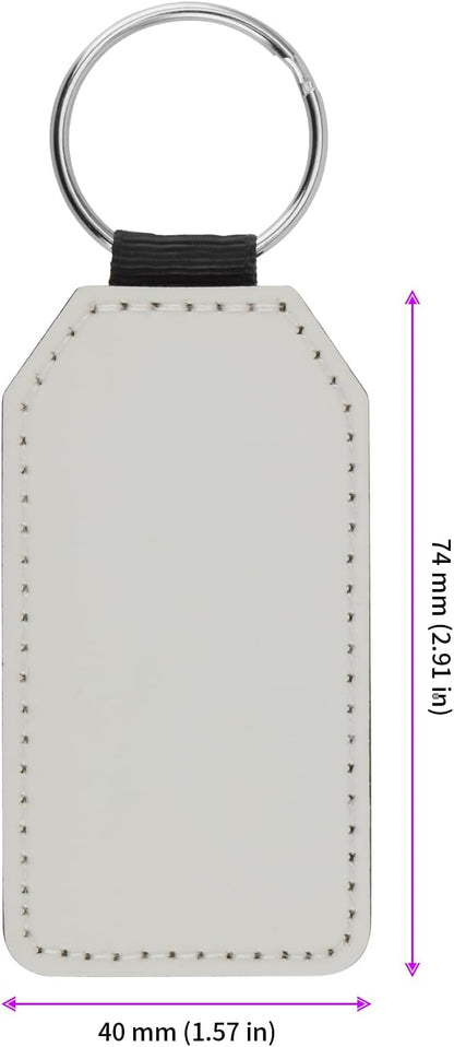 Sublimation Rectangle Leather Keychain