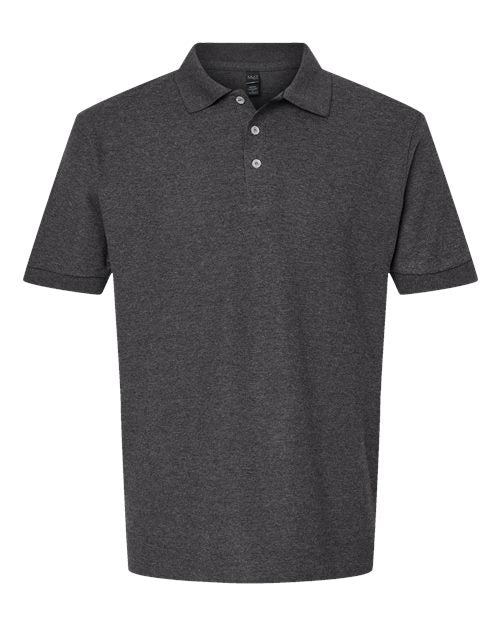M&O 7006 Fine Jersey Soft Touch Polo - Dark Heather