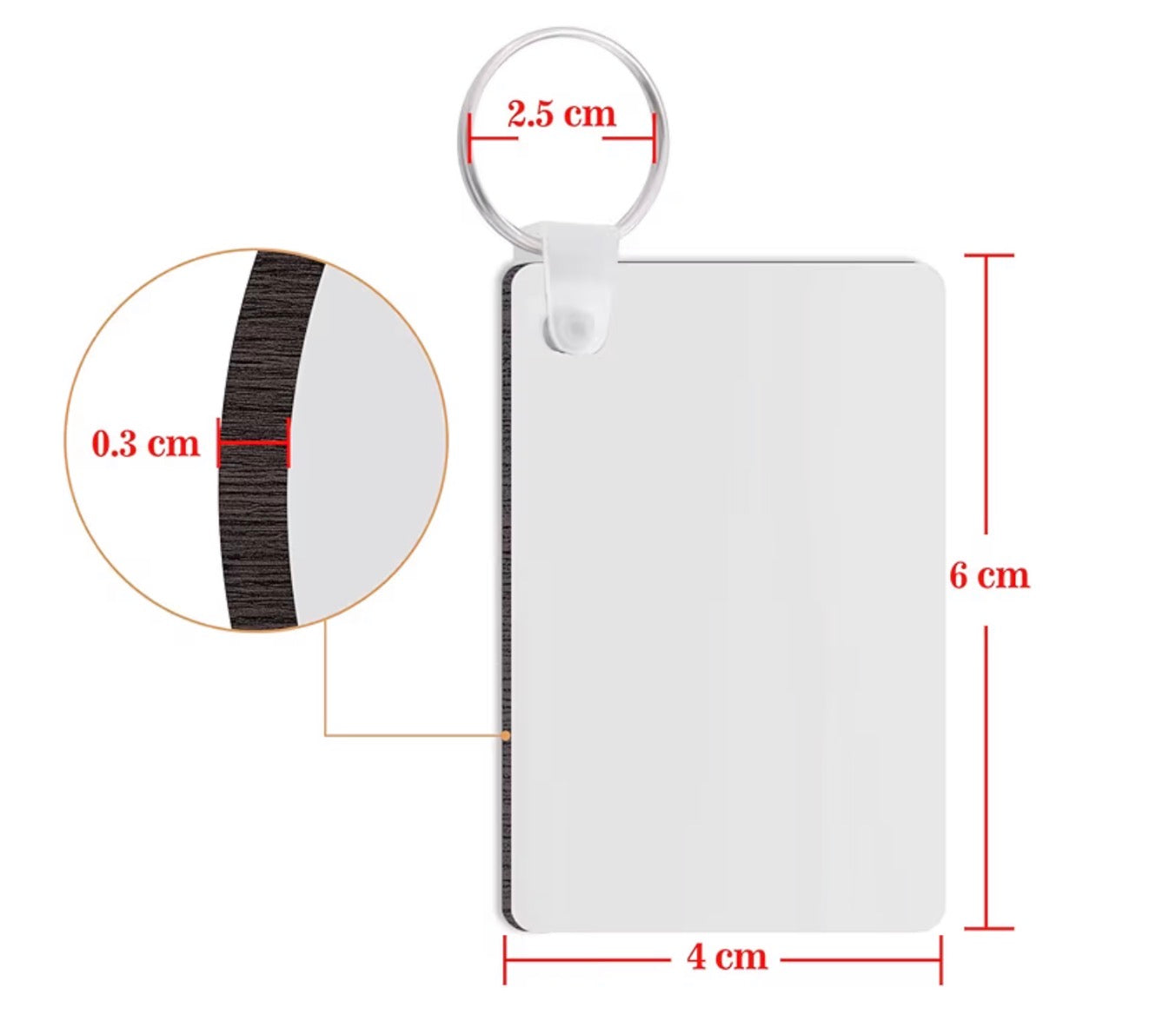 Rectangle Plastic keychain