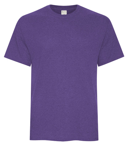 ATC Everyday Cotton Tee in Purple, front view – custom logo t-shirts in bulk