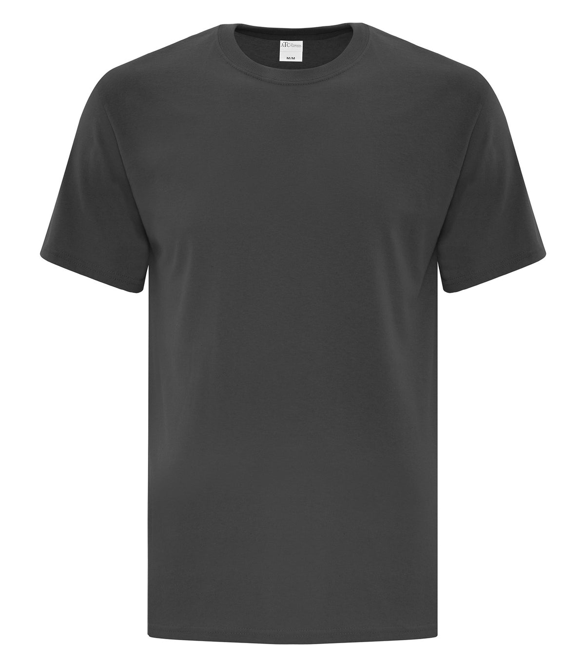 ATC Everyday Cotton Tee in Charcoal, front view – custom logo t-shirts in bulk