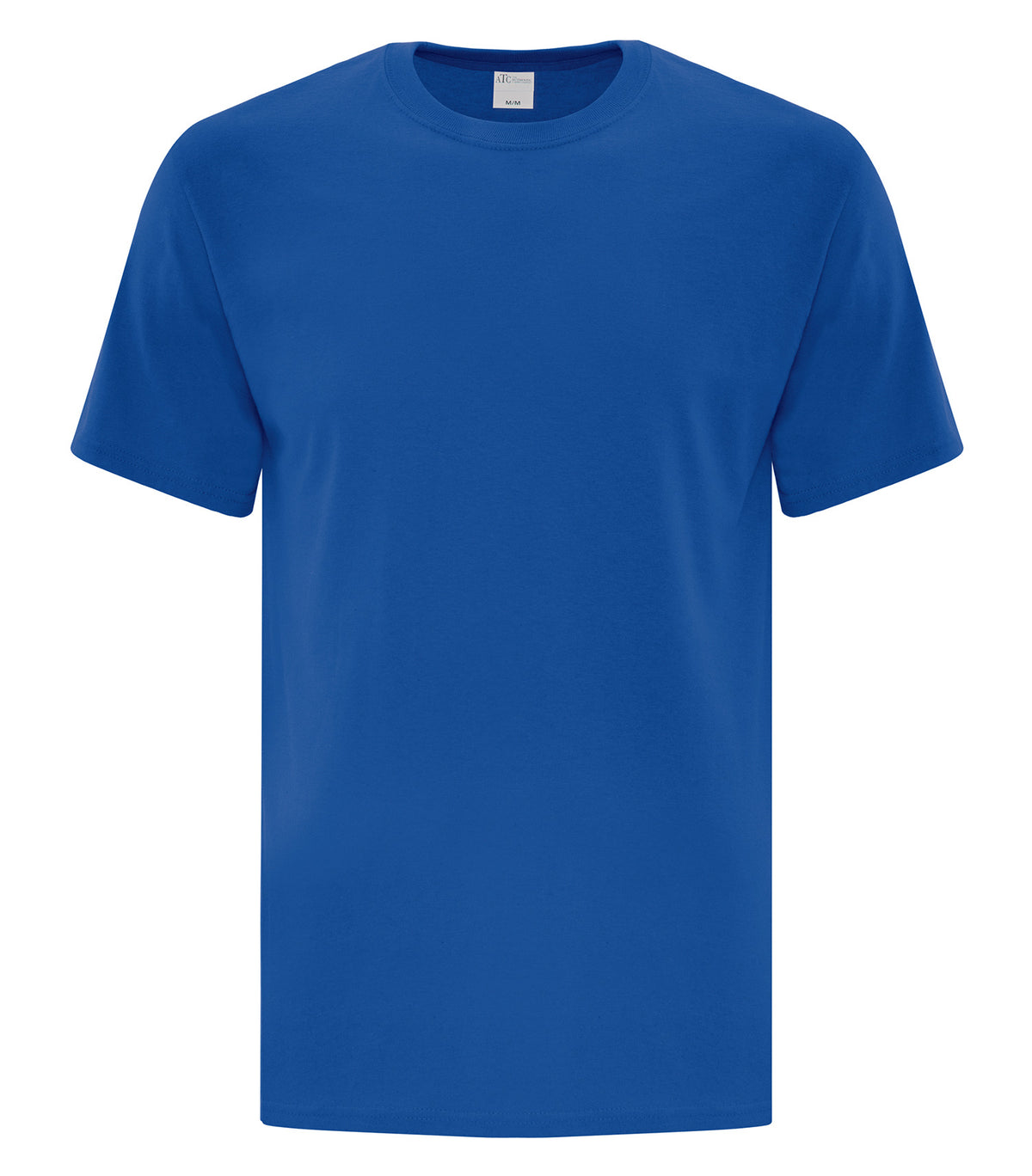 ATC Everyday Cotton Tee in Royal, front view – custom logo t-shirts in bulk