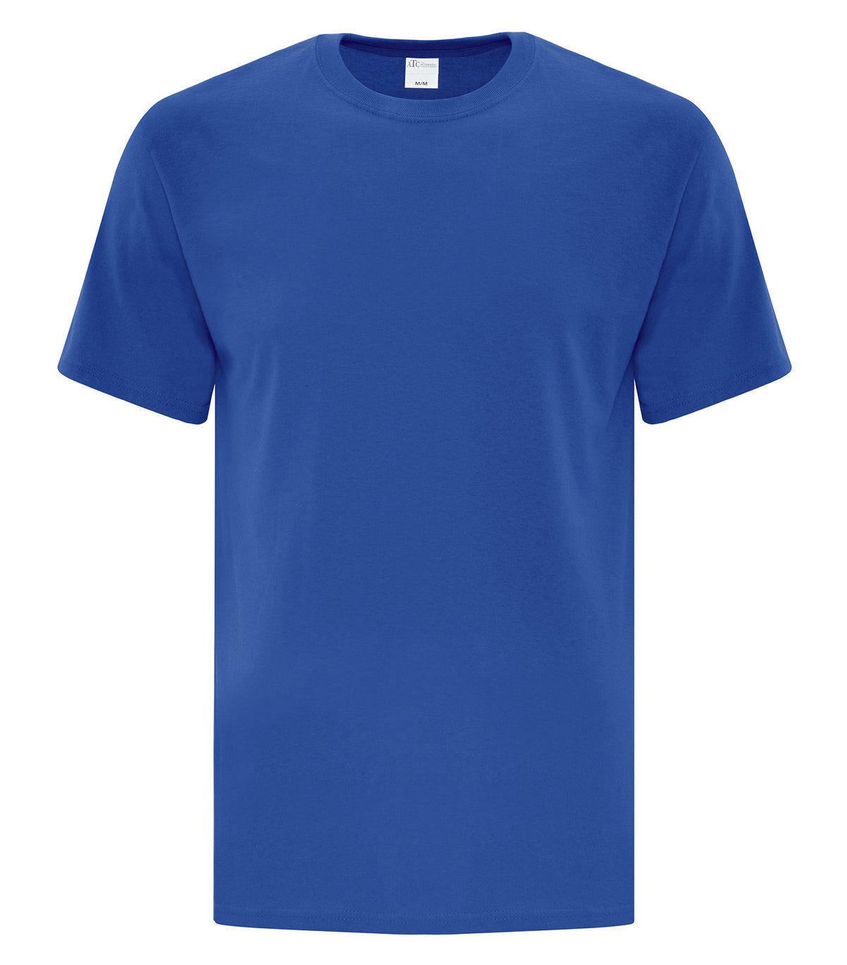 ATC Everyday Cotton Tee in Royal, front view – custom logo t-shirts in bulk