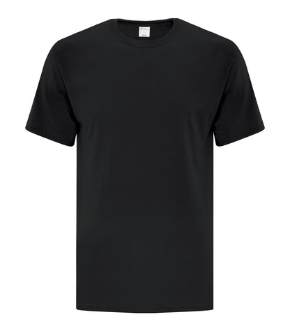 ATC Everyday Cotton Tee in Black, front view – custom logo t-shirts in bulk