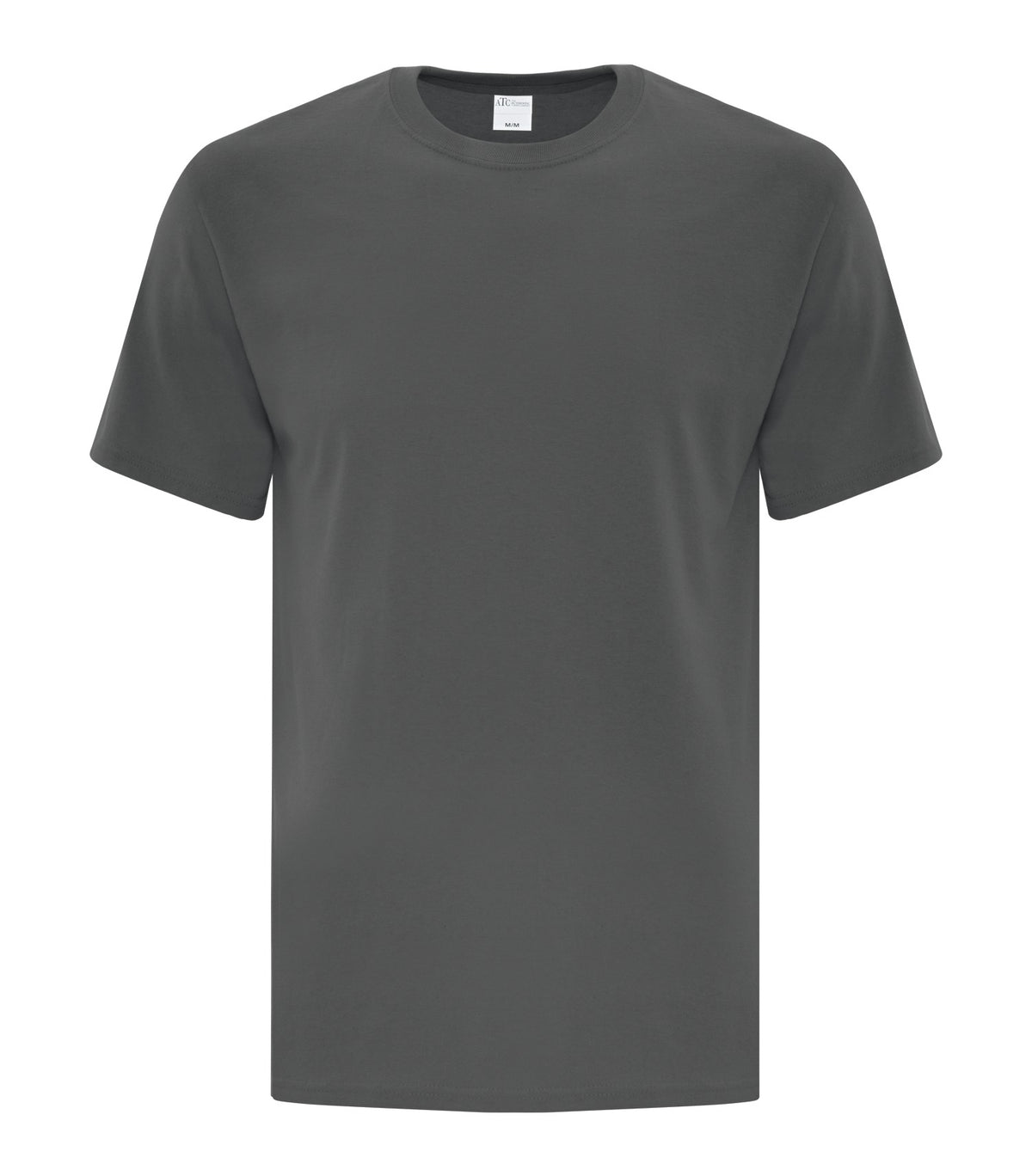 ATC Everyday Cotton Tee in Charcoal, front view – custom logo t-shirts in bulk