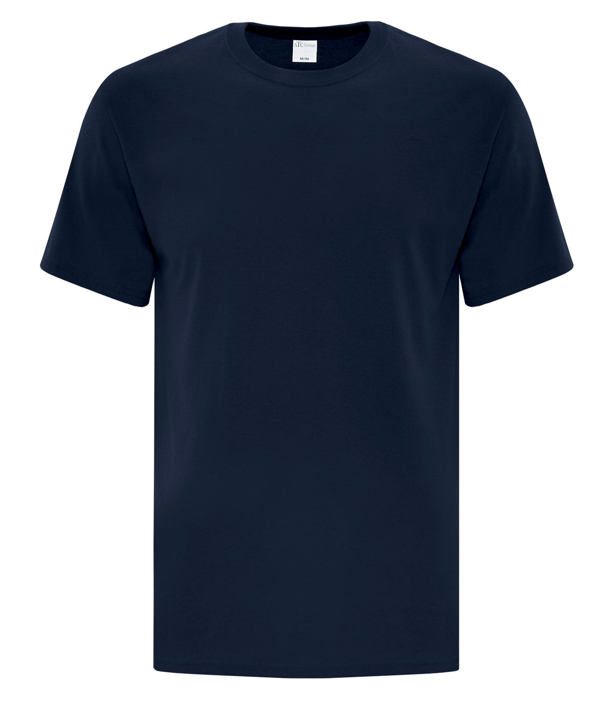 ATC Everyday Cotton Tee in Dark Navy, front view – custom logo t-shirts in bulk
