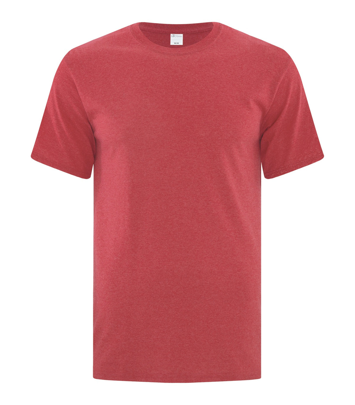 ATC Everyday Cotton Tee in Red, front view – custom logo t-shirts in bulk