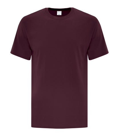 ATC Everyday Cotton Tee in Maroon, front view – custom logo t-shirts in bulk