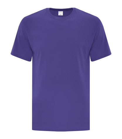 ATC Everyday Cotton Tee in Purple, front view – custom logo t-shirts in bulk