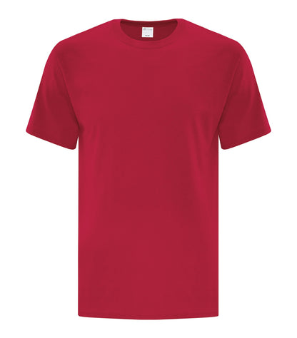 ATC Everyday Cotton Tee in Red, front view – custom logo t-shirts in bulk