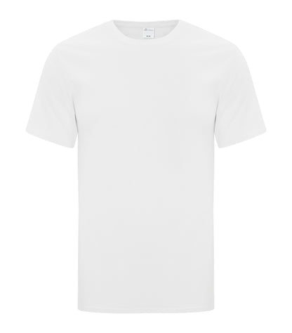 ATC Everyday Cotton Tee in White, front view – custom logo t-shirts in bulk