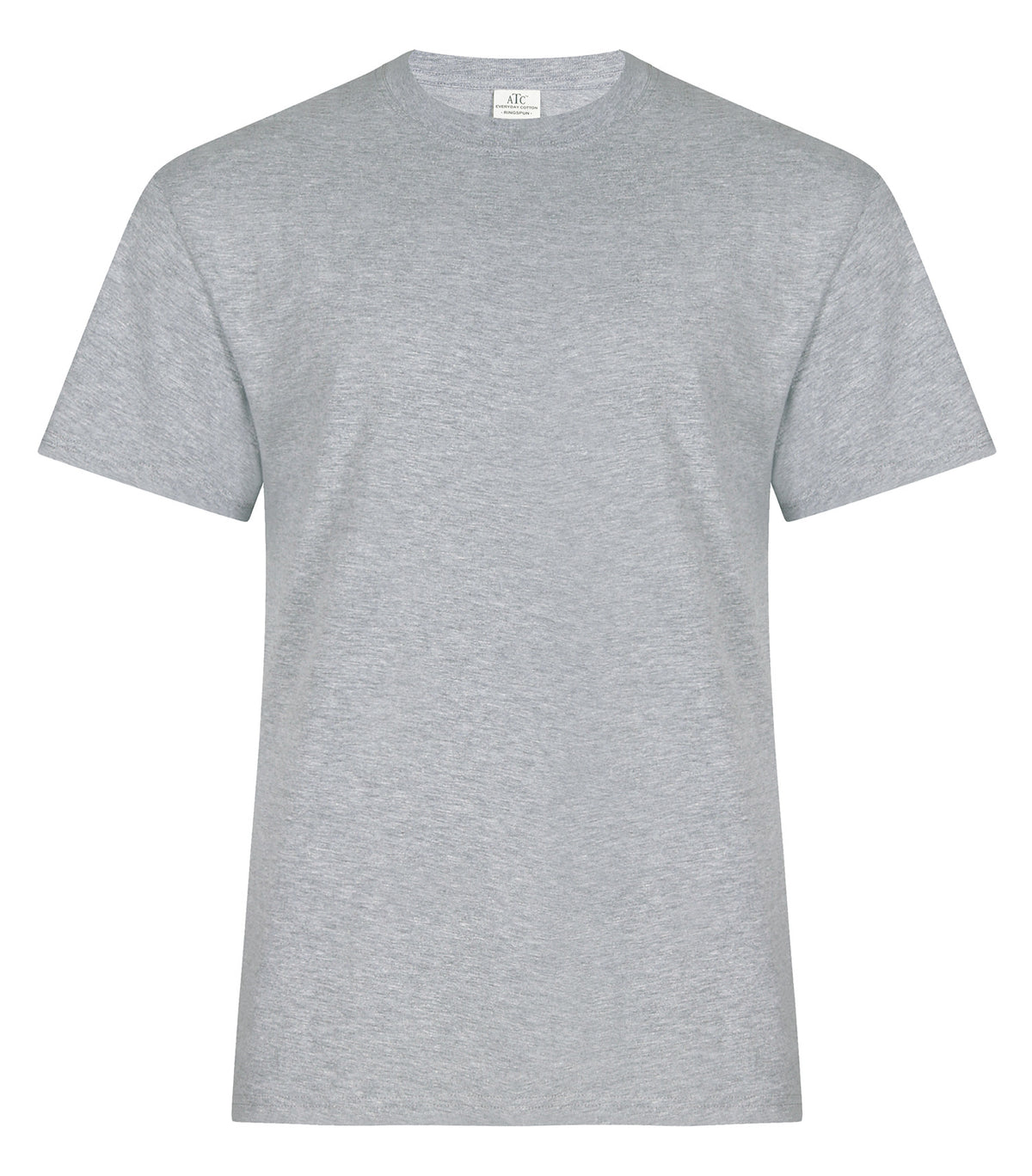 ATC Everyday Ring Spun Cotton Tee in Athletic Heather, front view – custom logo t-shirts in bulk