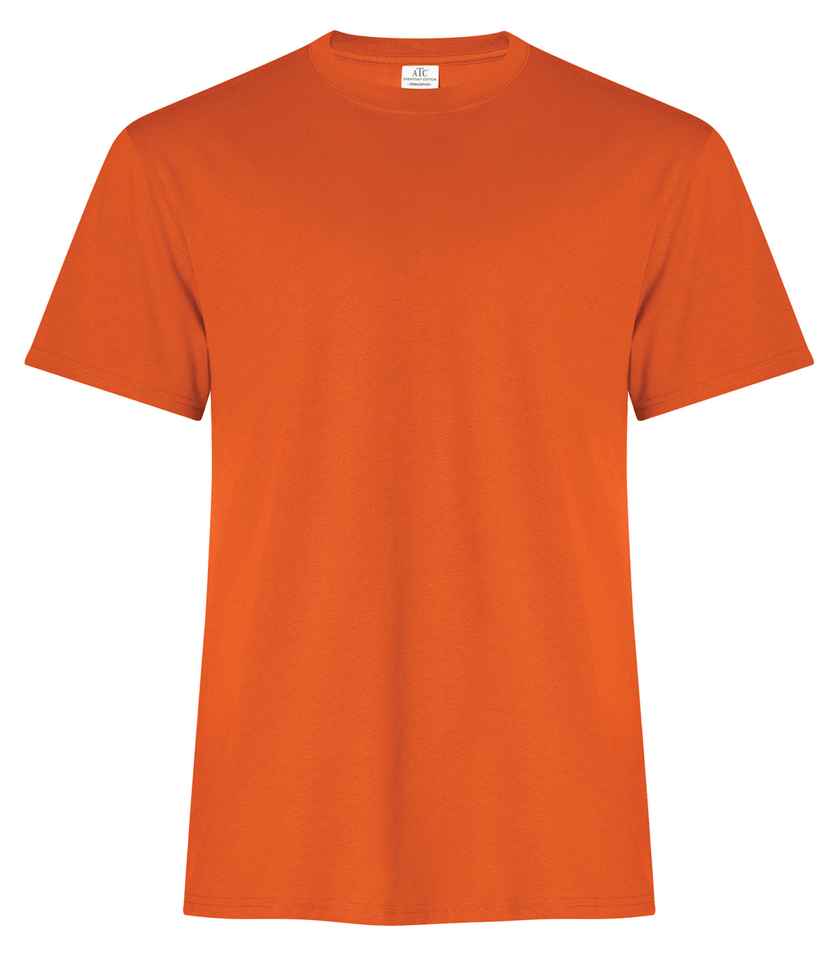 ATC Everyday Ring Spun Cotton Tee in Orange, front view – custom logo t-shirts in bulk