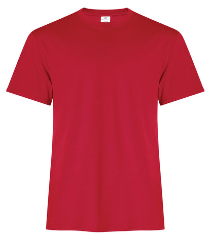 ATC Everyday Ring Spun Cotton Tee in Red, front view – custom logo t-shirts in bulk