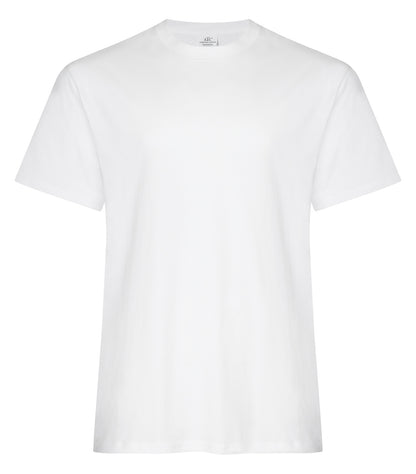 ATC Everyday Ring Spun Cotton Tee in White, front view – custom logo t-shirts in bulk