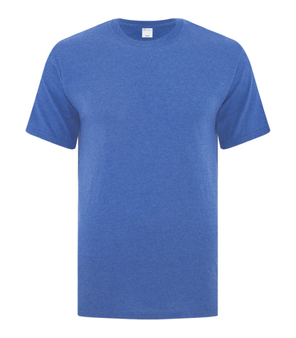 ATC Everyday Side Seam Tee in Heather Royal, front view – custom logo t-shirts in bulk