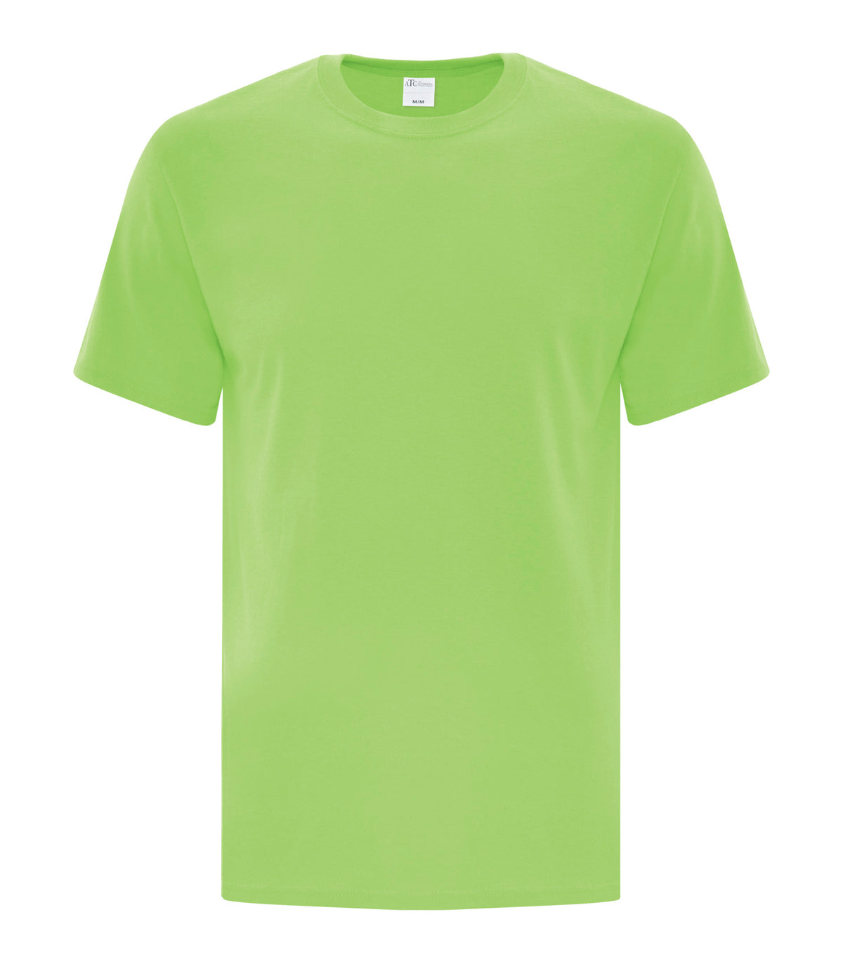 ATC Everyday Side Seam Tee in Lime, front view – custom logo t-shirts in bulk
