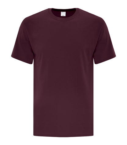 ATC Everyday Side Seam Tee in Maroon, front view – custom logo t-shirts in bulk