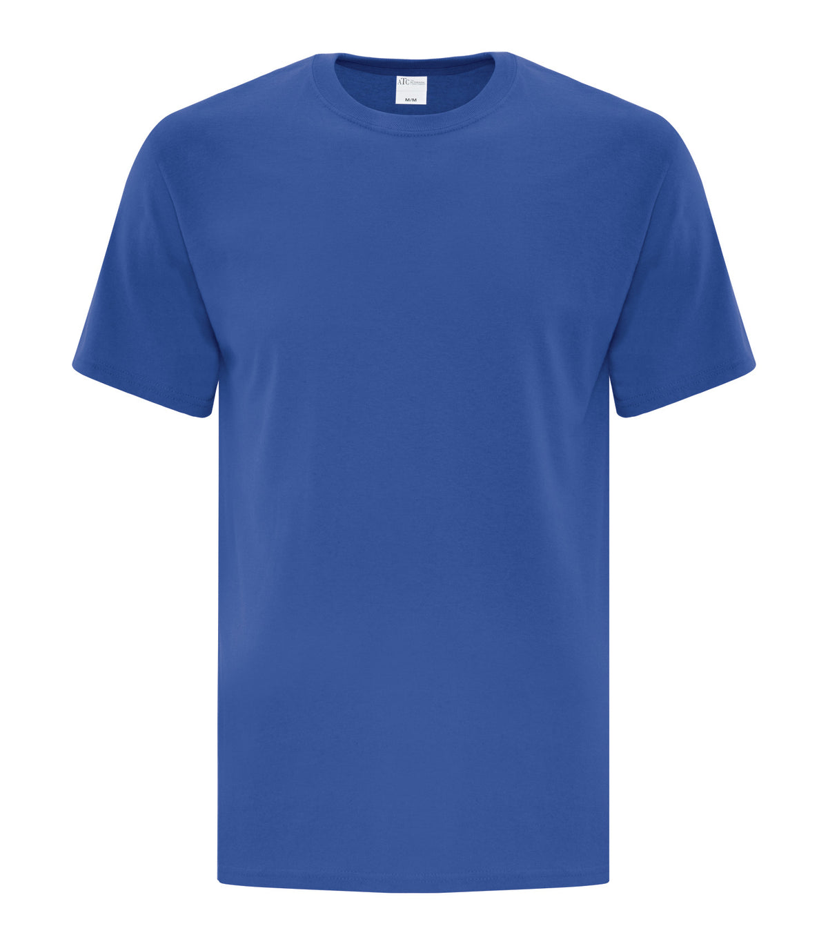 ATC Everyday Side Seam Tee in Royal, front view – custom logo t-shirts in bulk