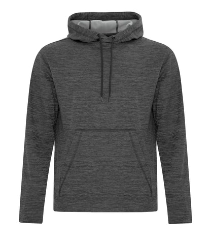 ATC Dynamic Heather Fleece Hoodie in Charcoal Dynamic, flat front view