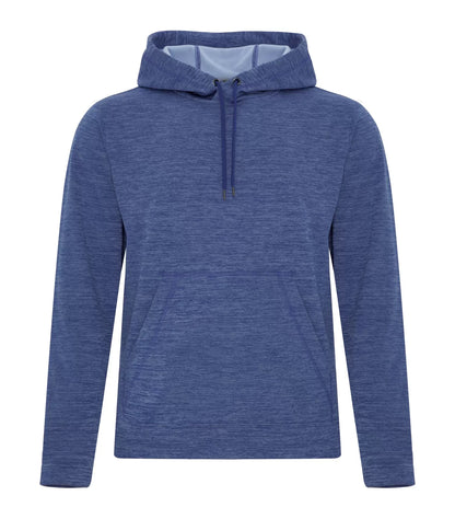 ATC Dynamic Heather Fleece Hoodie in True Royal Dynamic, flat front view