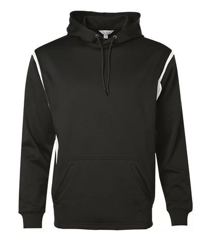 ATC PTECH Fleece VarCity Hoodie in Black/White (Disco), flat front view