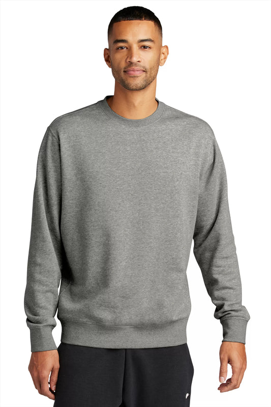 Nike Club Fleece Crew in Dark Grey Heather, front view – custom logo sweatshirts in bulk