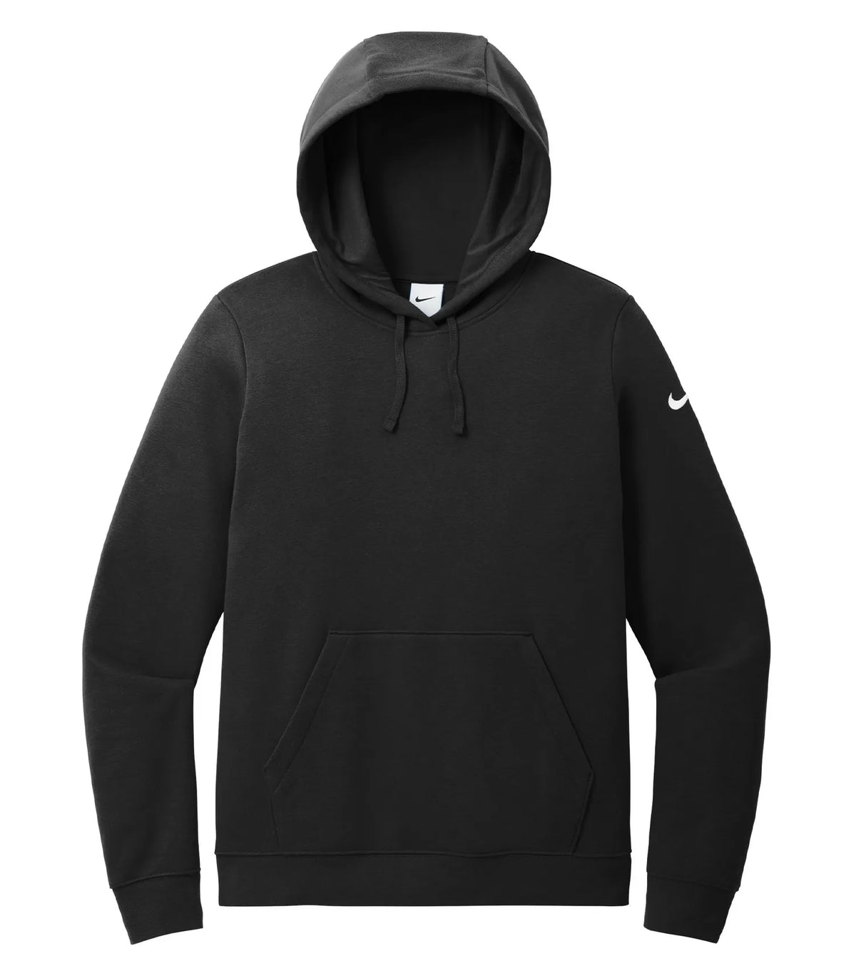 Nike Club Fleece Sleeve Swoosh Ladies' Hoodie, Black, flat front