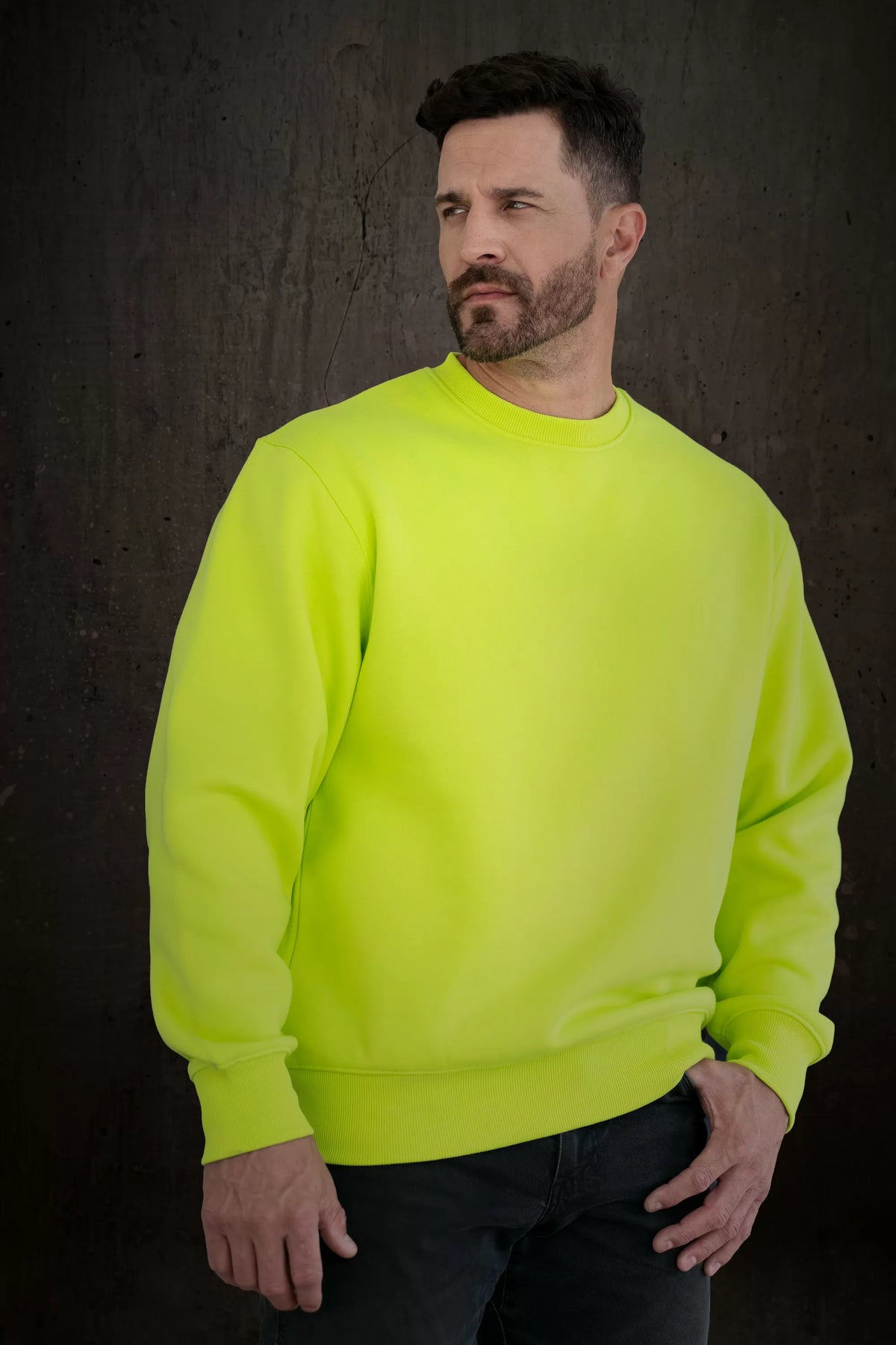 ATC WeRK Heavyweight Fleece Crewneck on model