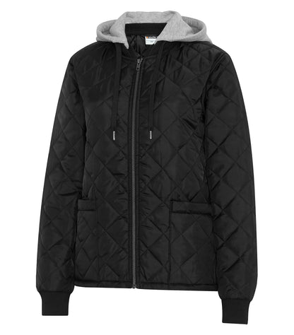 ATC WeRK7611L Ladies Quilted Freezer Jacket - angle, Black
