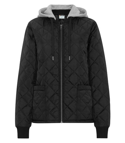 ATC WeRK7611L Ladies Quilted Freezer Jacket - front, Black